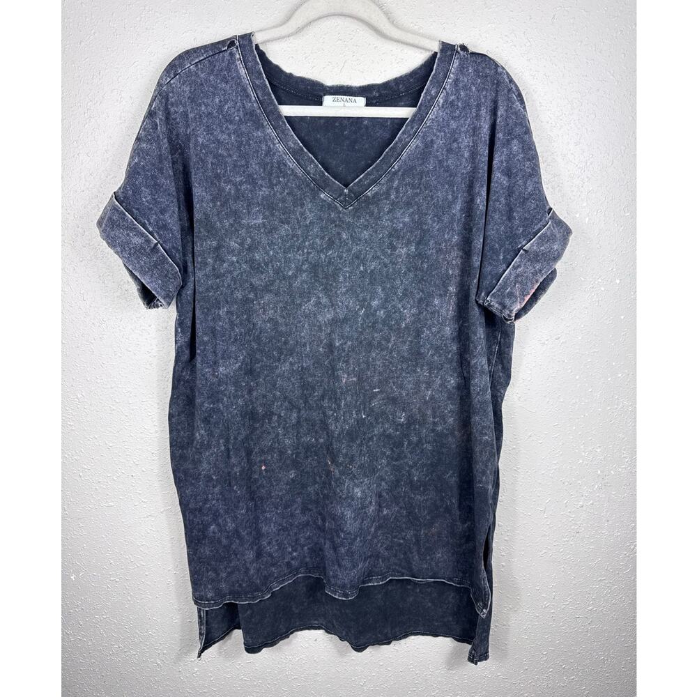 Zenana Size Large White washed black Womens Size Large